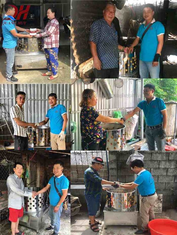 Khách hàng mua máy vặt lông gà tại Quang huy