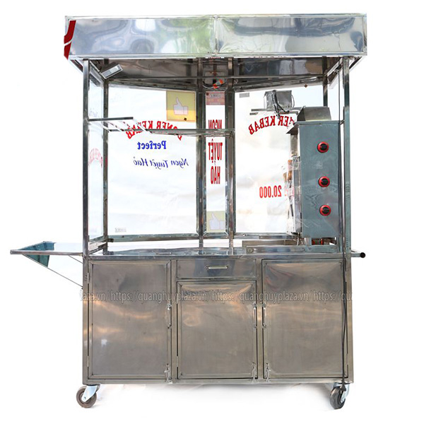 Khung xe inox chống gỉ cao cấp Xe bánh mì Doner Kebab được làm từ Inox 304 chất lượng cao