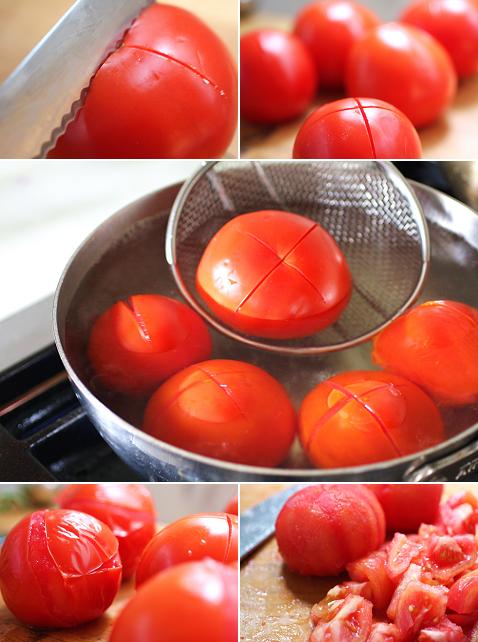 Sơ chế cà chua trước khi làm nước sốt