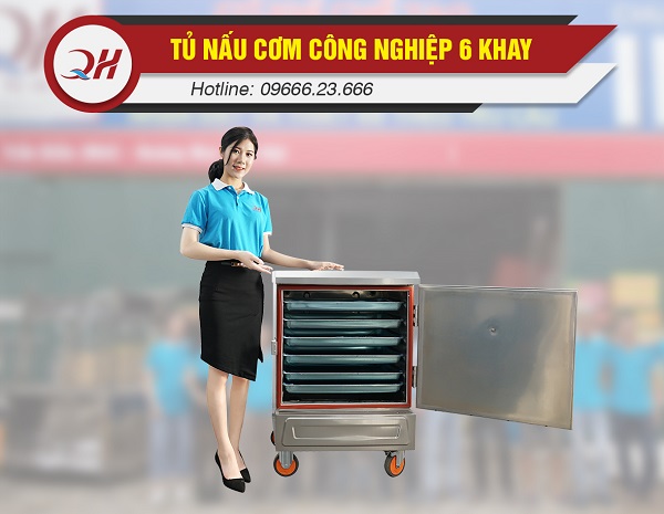 Tủ nấu cơm công nghiệp 6 khay phân phối bởi Quang Huy