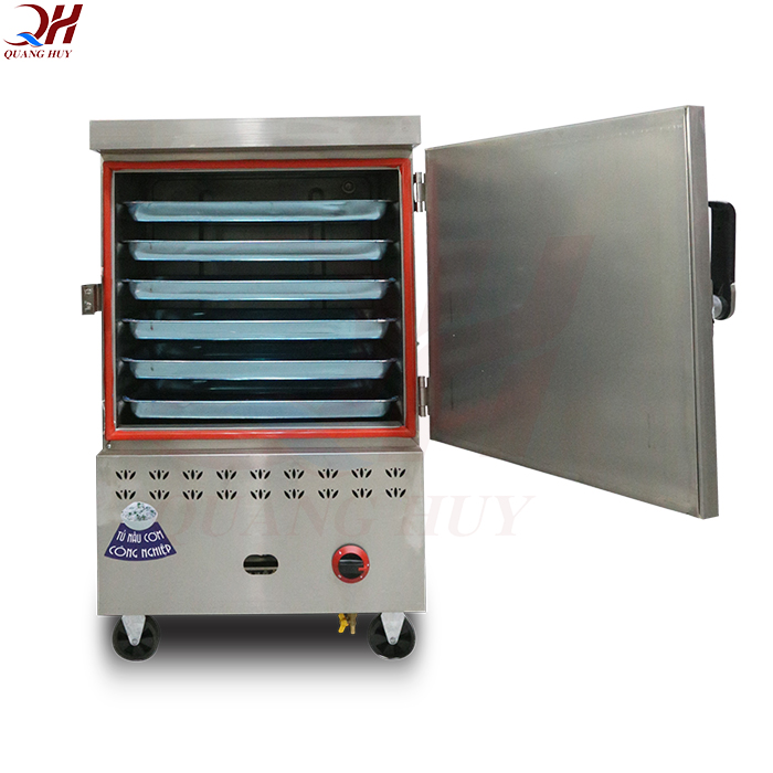 Tủ cơm công nghiệp 6 khay gas tại Quang Huy