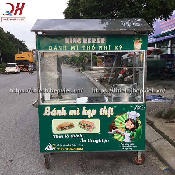 Xe bán xôi bán bánh mì thổ nhĩ kỳ 1m8 do Quang Huy sản xuất và phân phối
