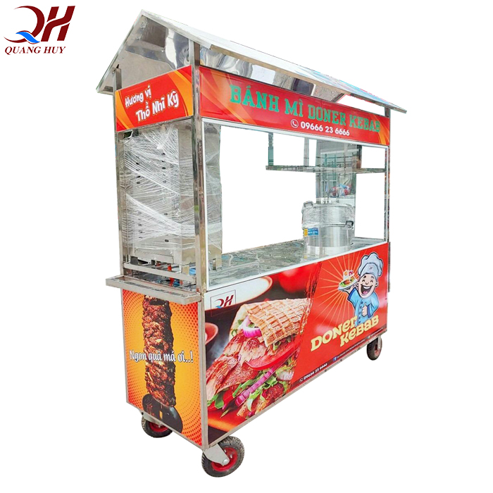 Xe bán xôi bánh mì 1m8 mang đến cho người kinh doanh không gian rộng rãi