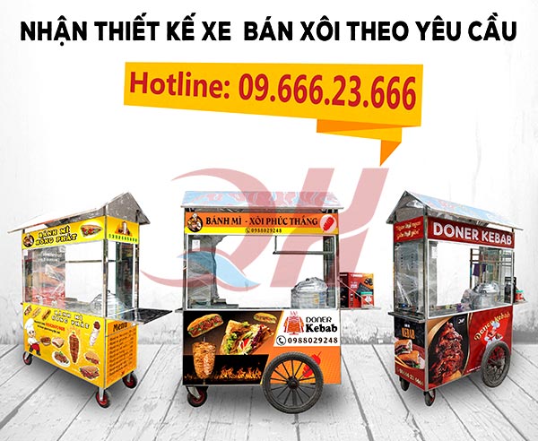 Quang Huy nhận đặt và thiết kế xe bán xôi theo yêu cầu uy tín giá rẻ