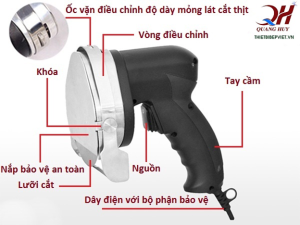 Máy cắt thịt có kích thước khá nhỏ gọn