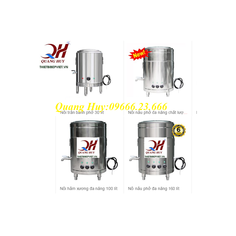 Bộ nồi nấu phở bằng điện Quang Huy – kinh nghiệm mở quán phở mà bạn nên biết