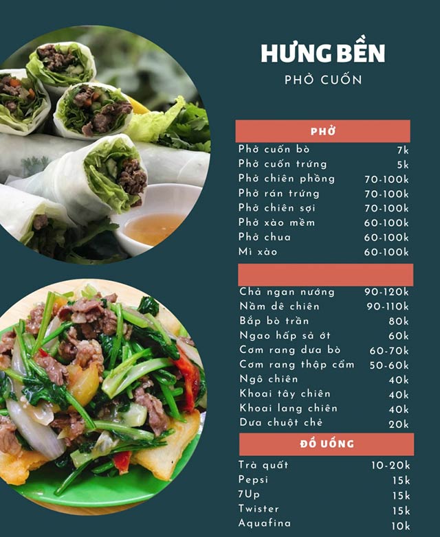 X&acirc;y dựng menu qu&aacute;n phở, l&ecirc;n thực đơn cho qu&aacute;n phở