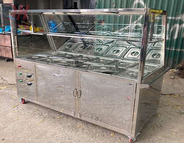 Tủ giữ nóng thức ăn Quang Huy làm từ inox 304 chổng gỉ