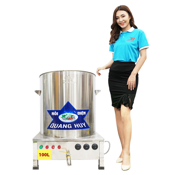Mẫu nồi điện nấu phở Quang Huy 100 lít