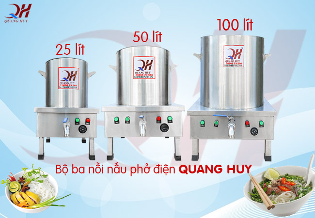 Nồi nấu phở điện có nhiều dung tích khác nhau