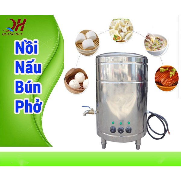 Nồi nấu phở điện Quang Huy với đầy đủ phụ kiện đi kèm