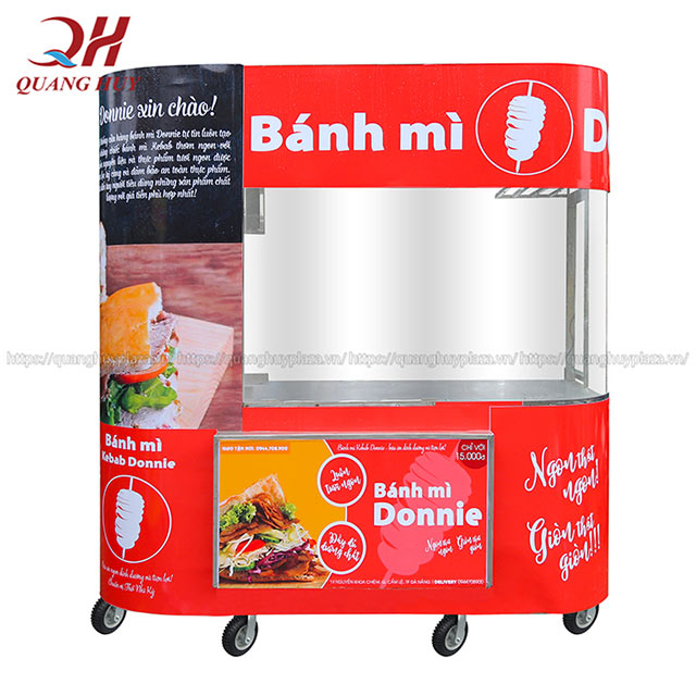 Xe bánh mì mới Quang Huy đẹp, giải pháp mua xe bánh mì mới, giá rẻ