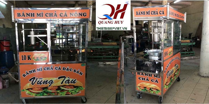 Xe bánh mì bao nhiêu tiền Mẫu xe bánh mì chả cá bắt mắt, hấp dẫn khách hàng