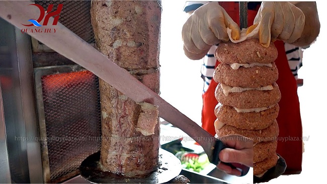 Hướng dẫn cắt thịt bánh mì siêu tốc với máy cắt thịt doner kebab 1