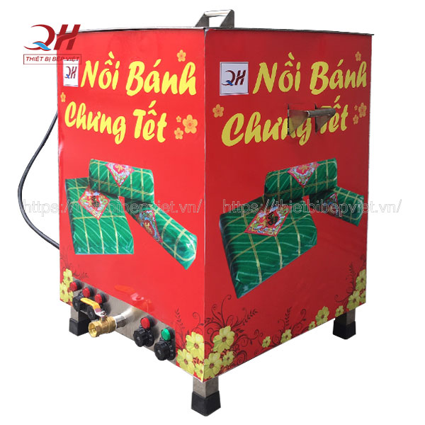Nồi luộc bánh chưng vuông bằng điện Quang Huy dung tích 200 Lít
