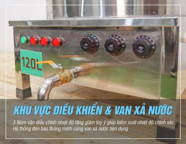 Van xả nồi điện nấu phở inox Quang Huy