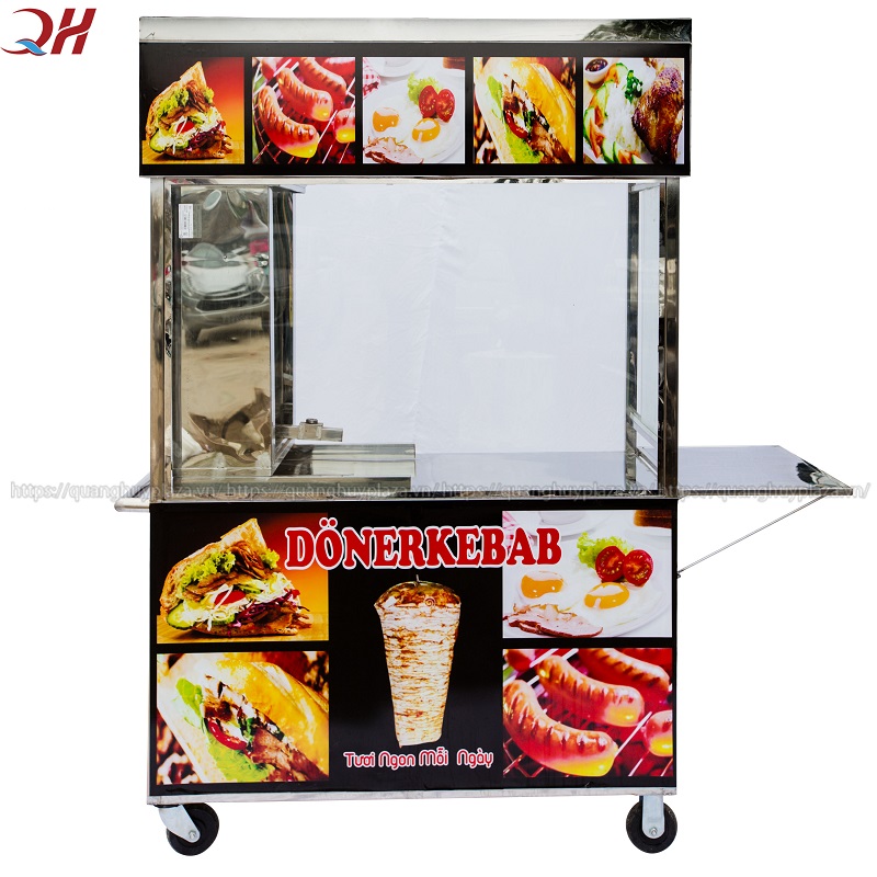 Đề can bắt mắt nhiều màu sắc của xe đẩy bánh mì