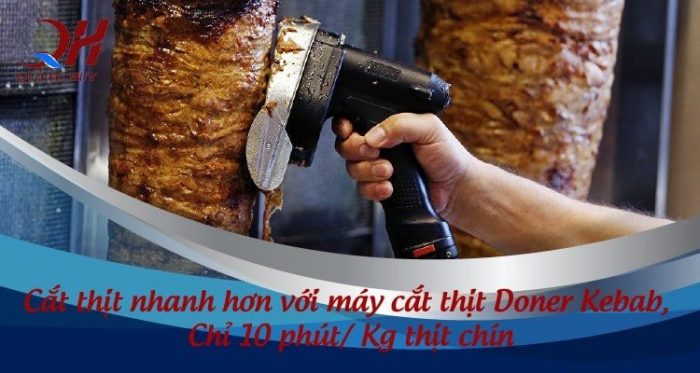 Máy cắt thịt Doner Kebab của Quang Huy có nguyên lí vận hành cực đơn giản