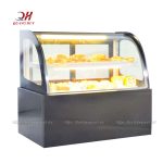 Tủ trưng bày bánh kem để bàn kính cong 90cm 2 tầng