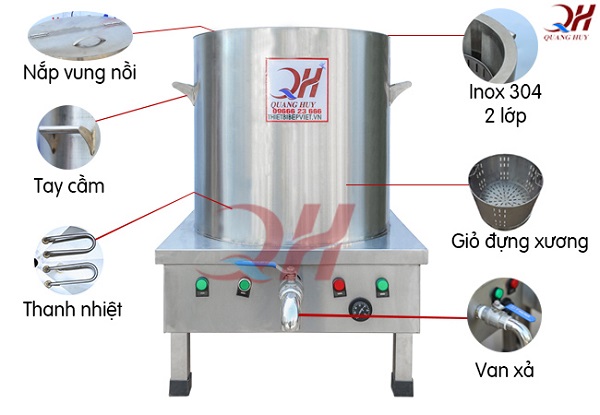 Cấu tạo nồi nấu phở điện
