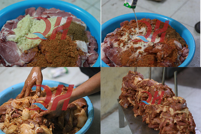 Các bước tiến hành sử dụng bột ướp thịt Doner Kebab