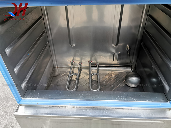 Buồng chứa nước với thanh nhiệt, phao cấp nước tự động và phao chống tràn