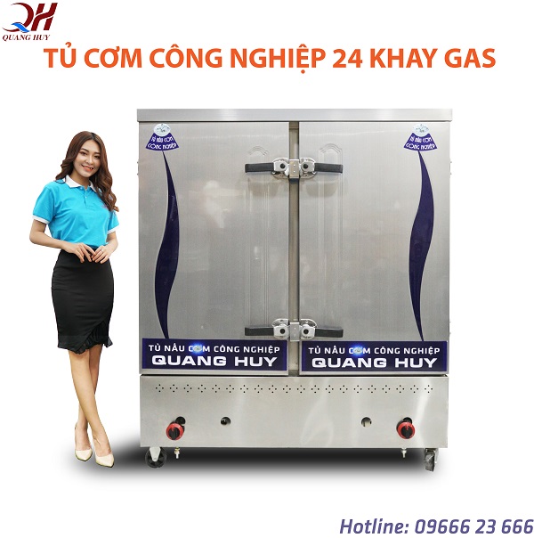Tủ cơm công nghiệp 100kg (24 khay gas)