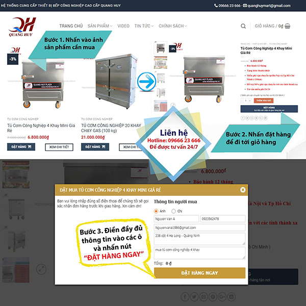 Hướng dẫn đặt mua trên website