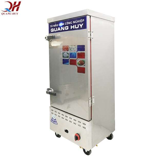 Tủ nấu cơm 12 khay điện gas tay cầm chắc chắn