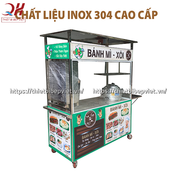 Xe bánh mì Inox 304 cao cấp tại Quang Huy