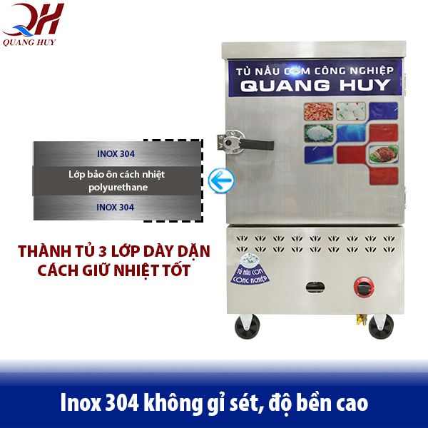Sử dụng inox 304 bền bỉ, sáng bóng, chống trầy xước