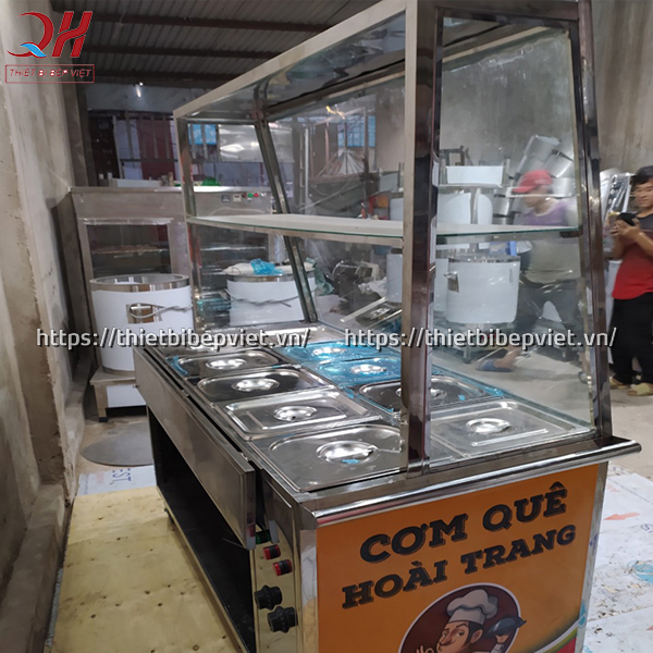 Tủ bán cơm bình dân Quang Huy được làm từ Inox cao cấp