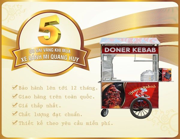 Bạn sẽ nhận được những ưu đãi cực hấp dẫn khi mua xe bánh mì tại Quang Huy