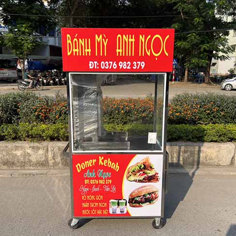 Xe Bánh Mì Doner Kebab 90cm Mẫu Mới 2020