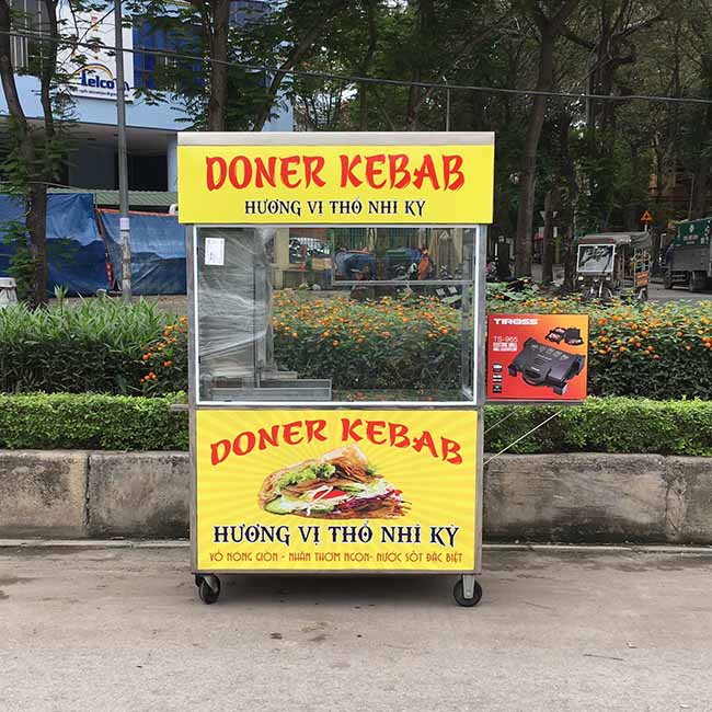 Xe bánh mì Doner Kebab decal đơn giản