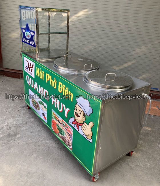 Xe bán hủ tiếu gõ Inox 304 Quang Huy gia công tại xưởng