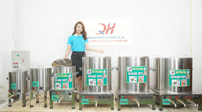 Mẫu nồi nấu phở bằng điện Quang Huy sản xuất và phân phối tại xưởng