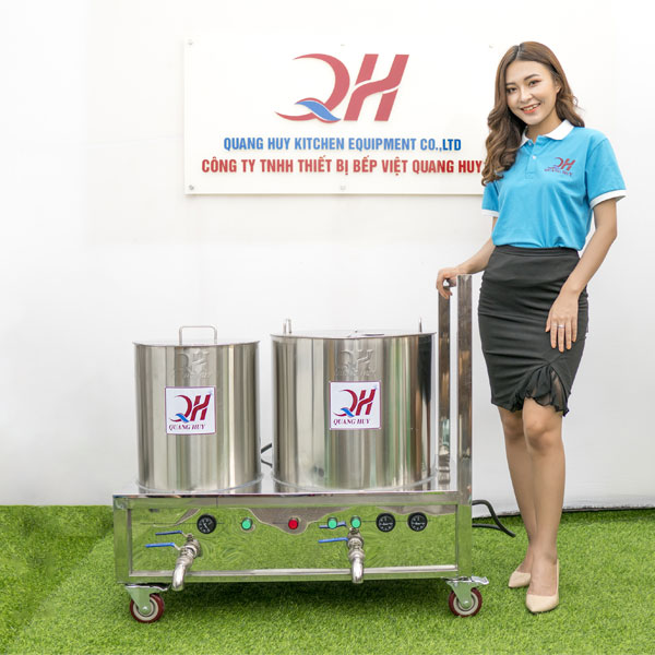 Bộ nồi nấu phở có thiết kế xe đẩy tiện dụng