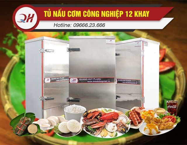 Tủ cơm công nghiệp với khả năng nấu hấp đa năng tiện lợi