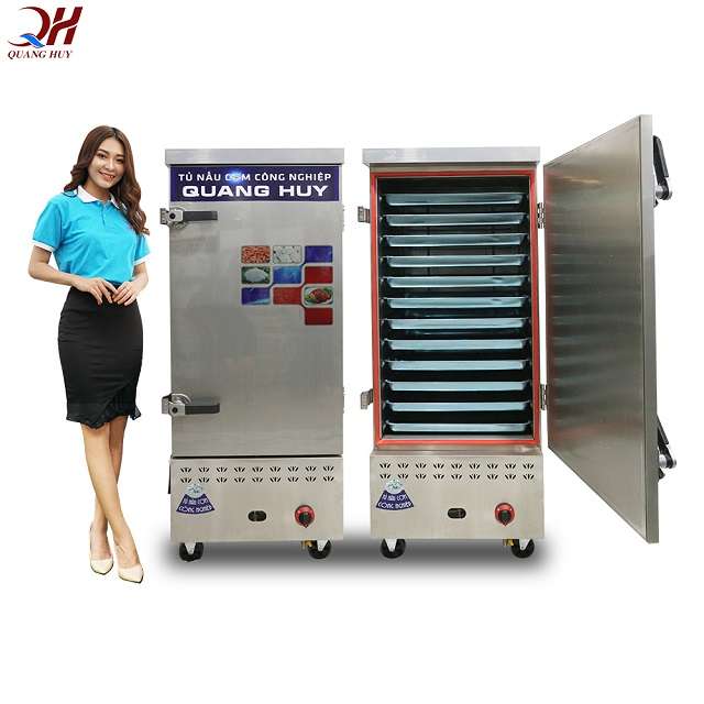 Tủ nấu cơm 12 khay gas điện