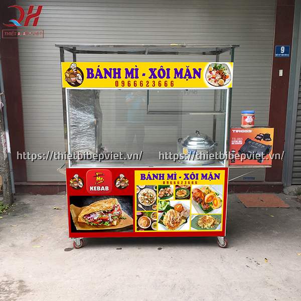 Xe bán bánh mì xôi kết hợp tăng tối đa thu nhập