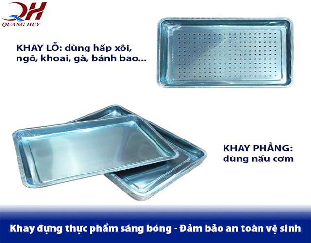 Loại khay sâu và khay lỗ tủ hấp cơm công nghiệp