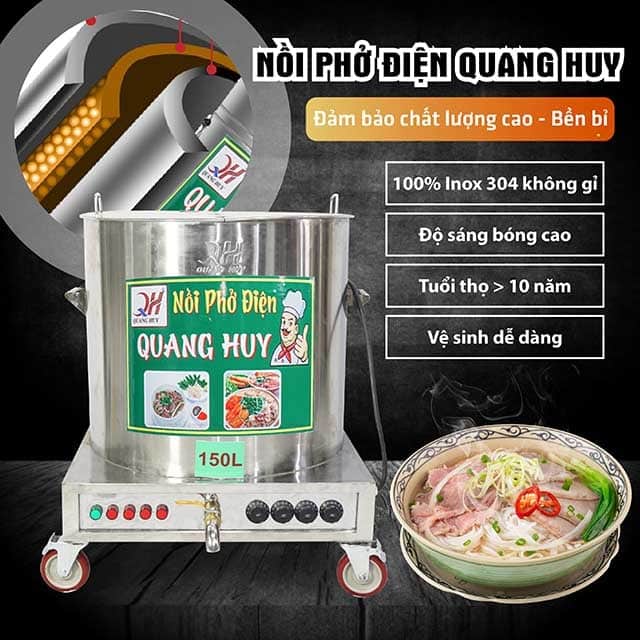 Nồi điện nấu phở Quang Huy