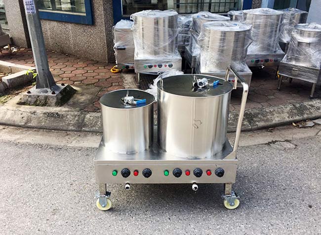 Bộ nồi xe đẩy b&aacute;n phở inox