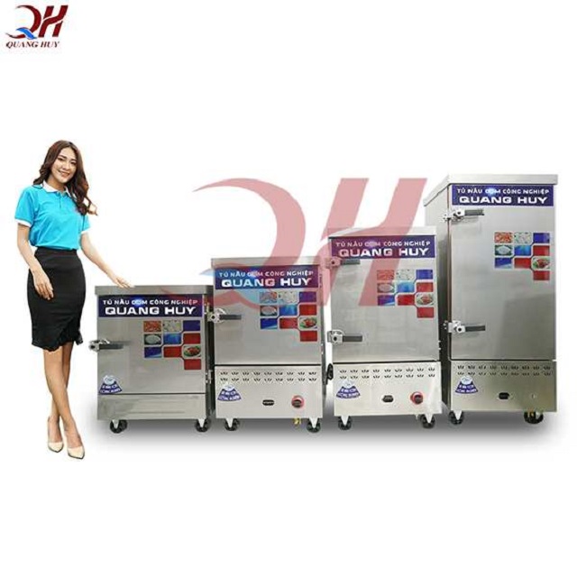 Mẫu tủ nấu cơm công nghiệp điện gas tích hợp