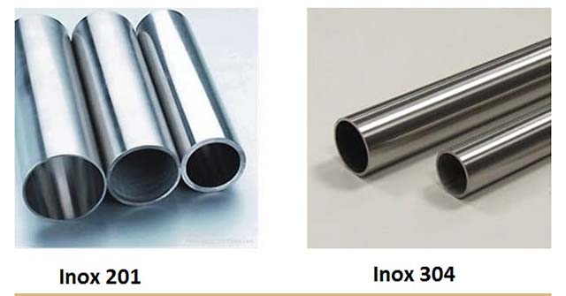 Inox 201 và inox 304, loại inox 304 tốt nhất
