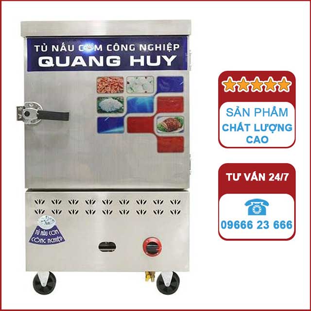 Tủ nấu cơm công nghiệp 6 khay gas, tủ cơm công nghiệp Quang Huy
