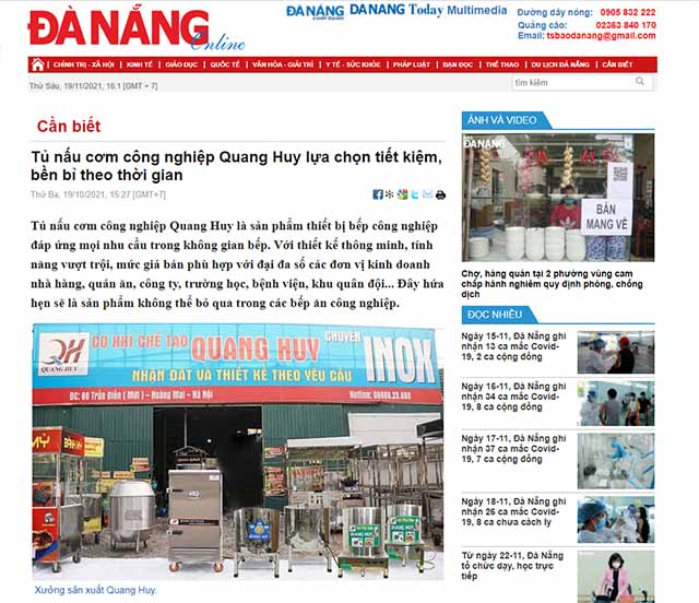 Báo tỉnh Đà Nẵng viết về công ty Quang Huy
