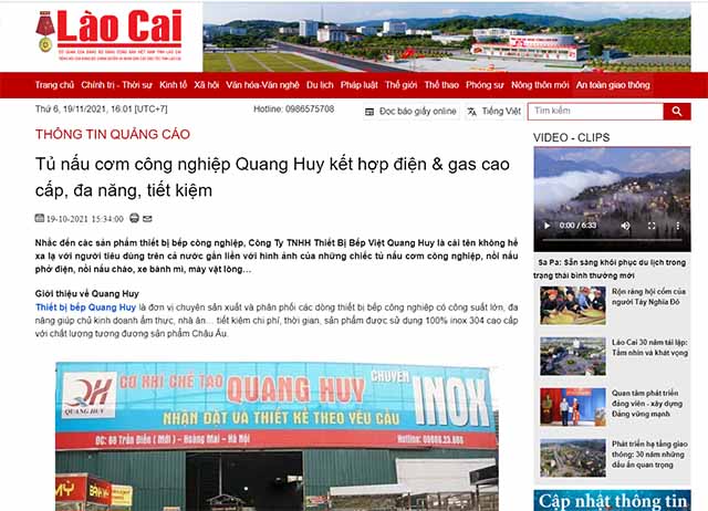 Báo tỉnh Lào Cai viết về công ty Quang Huy