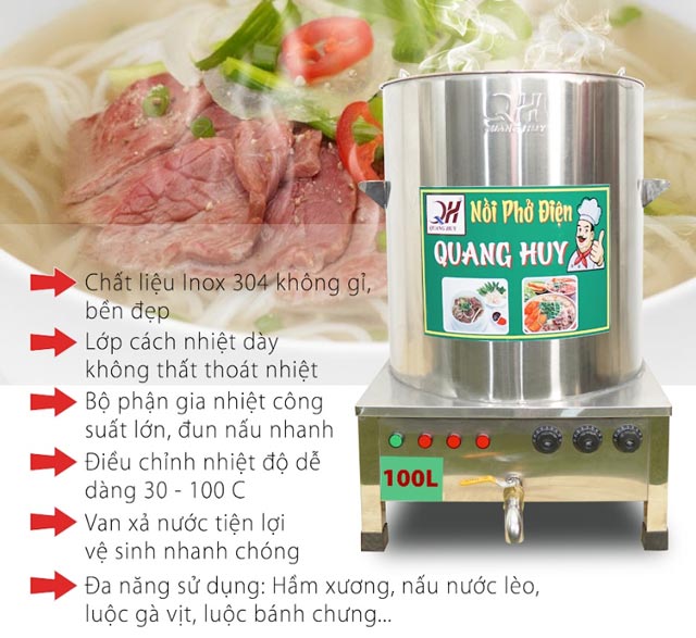 Nồi phở 100 lít năng suất cao